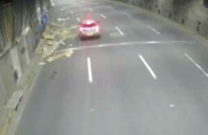 Video: volqueta derriba parte de un túnel, se busca al responsable.