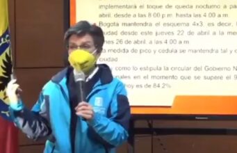 Bogotá, desde mañana tendrá toque de queda desde la 8pm. Nuevas medidas.