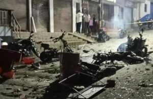 Explosión de moto bomba en Briceño deja graves daños y zozobra